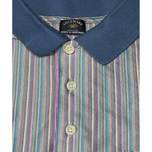 Solemare Maus Hoffman Men's  Polo Shirt Stripped Large Made‎ In Italy